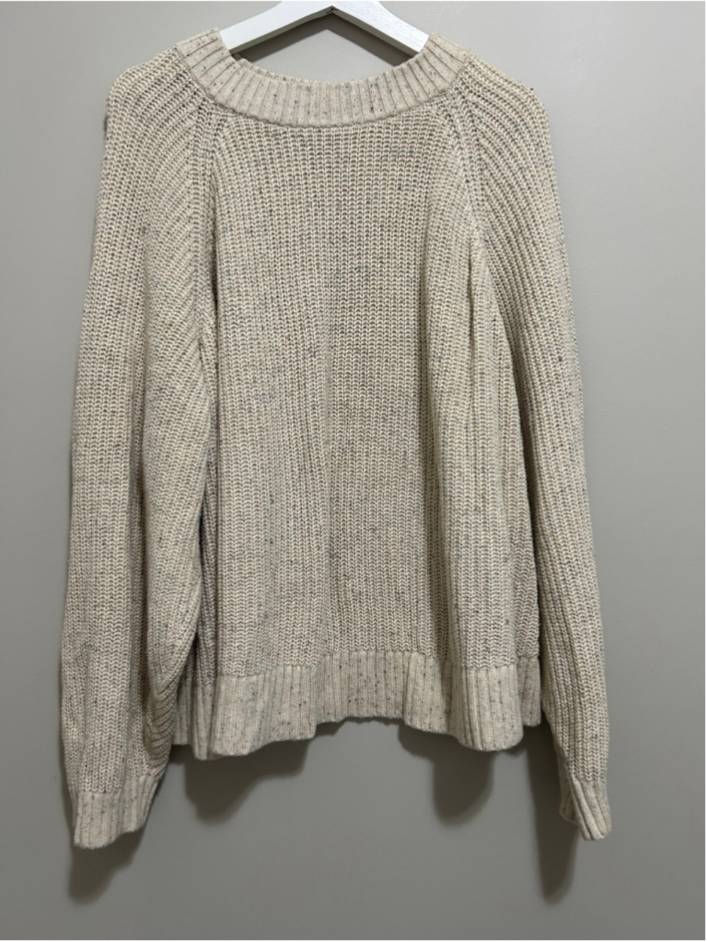 Women's Old Navy Speckled Crew Neck Sweater Beige XXL